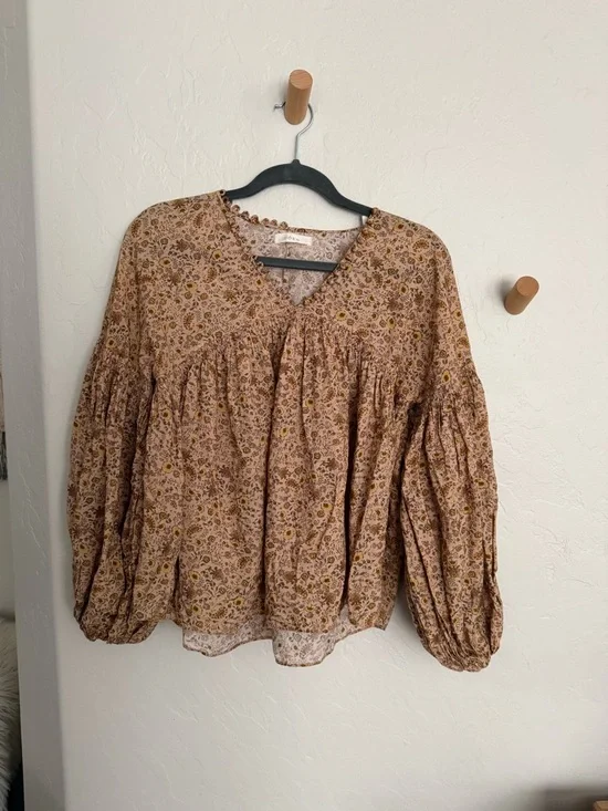 DÔEN Thistle Top in the Jaipur Mustard Floral print size small - Picture 3 of 9